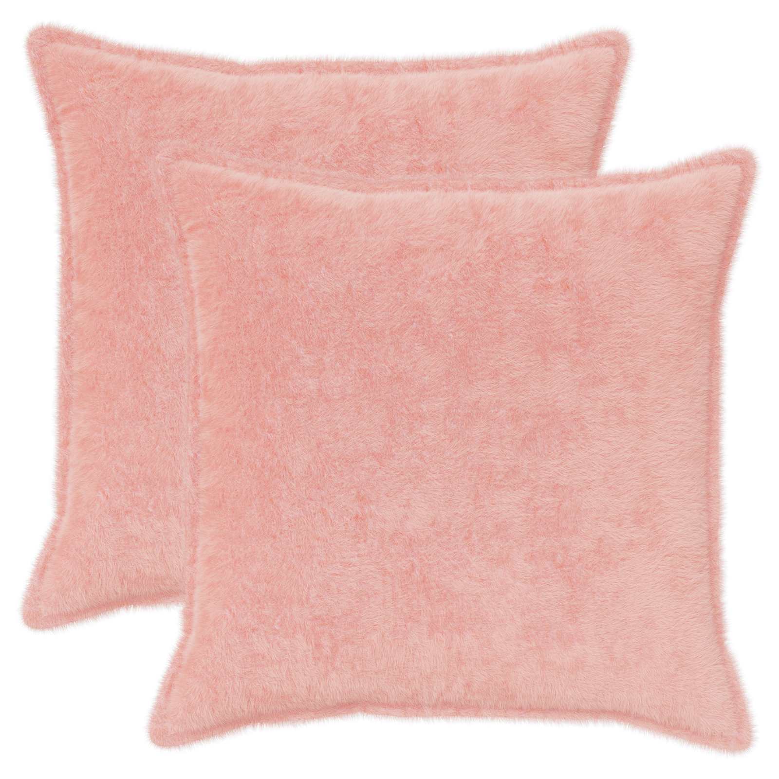 Kussensloop 2 st HOUTEN Roze 55 x 55 cm Nep Konijnenbont