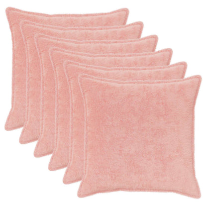 Kussensloop 6 st HOUTEN Roze 55 x 55 cm Nep Konijnenbont