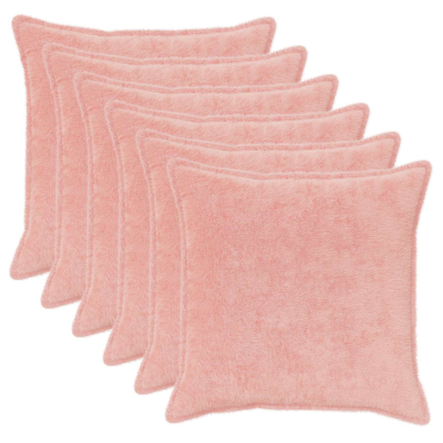 Kussensloop 6 st HOUTEN Roze 55 x 55 cm Nep Konijnenbont