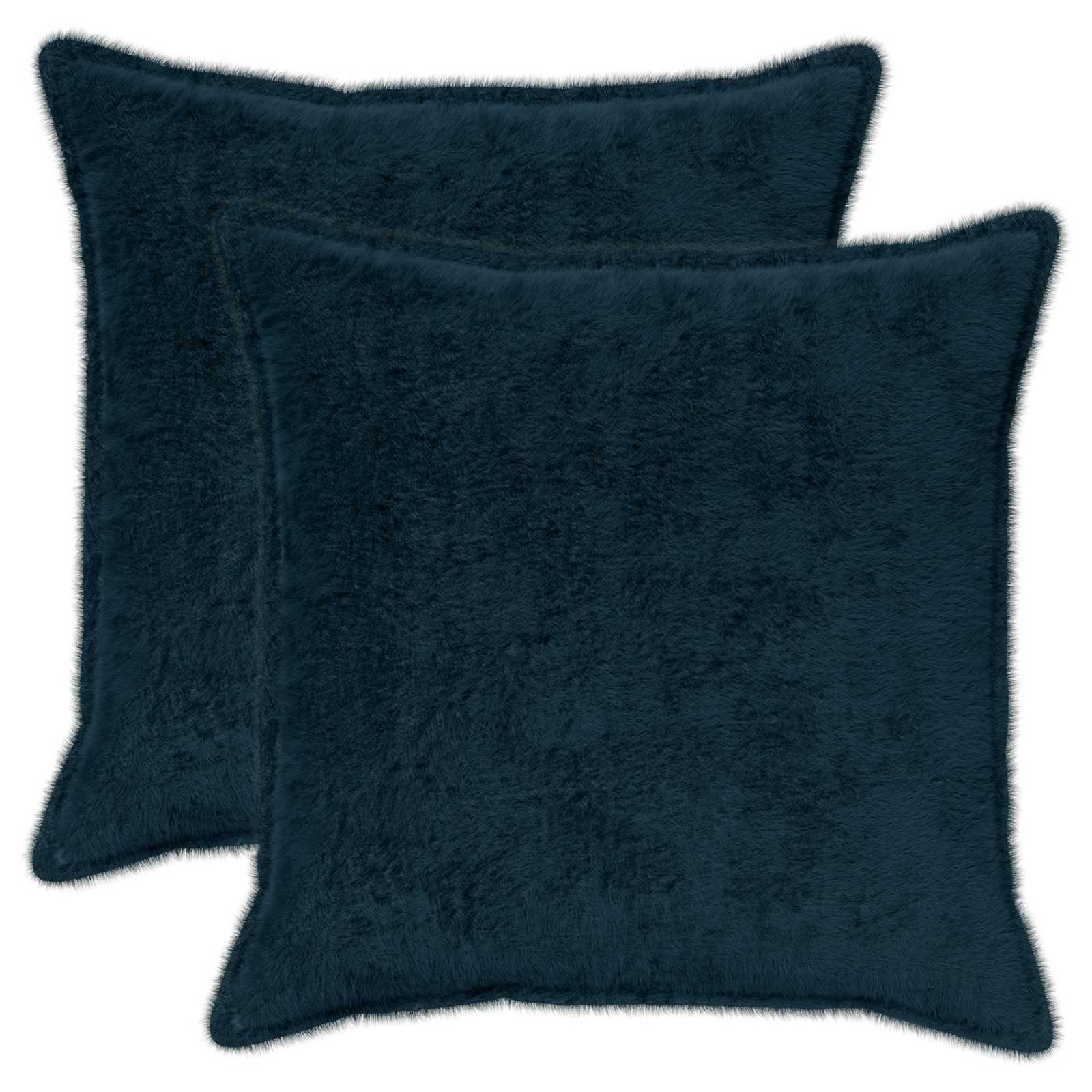 Kussensloop 2 st HOUTEN Marineblauw 55 x 55 cm Nep Konijnenbont