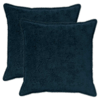 Kussensloop 2 st HOUTEN Marineblauw 55 x 55 cm Nep Konijnenbont