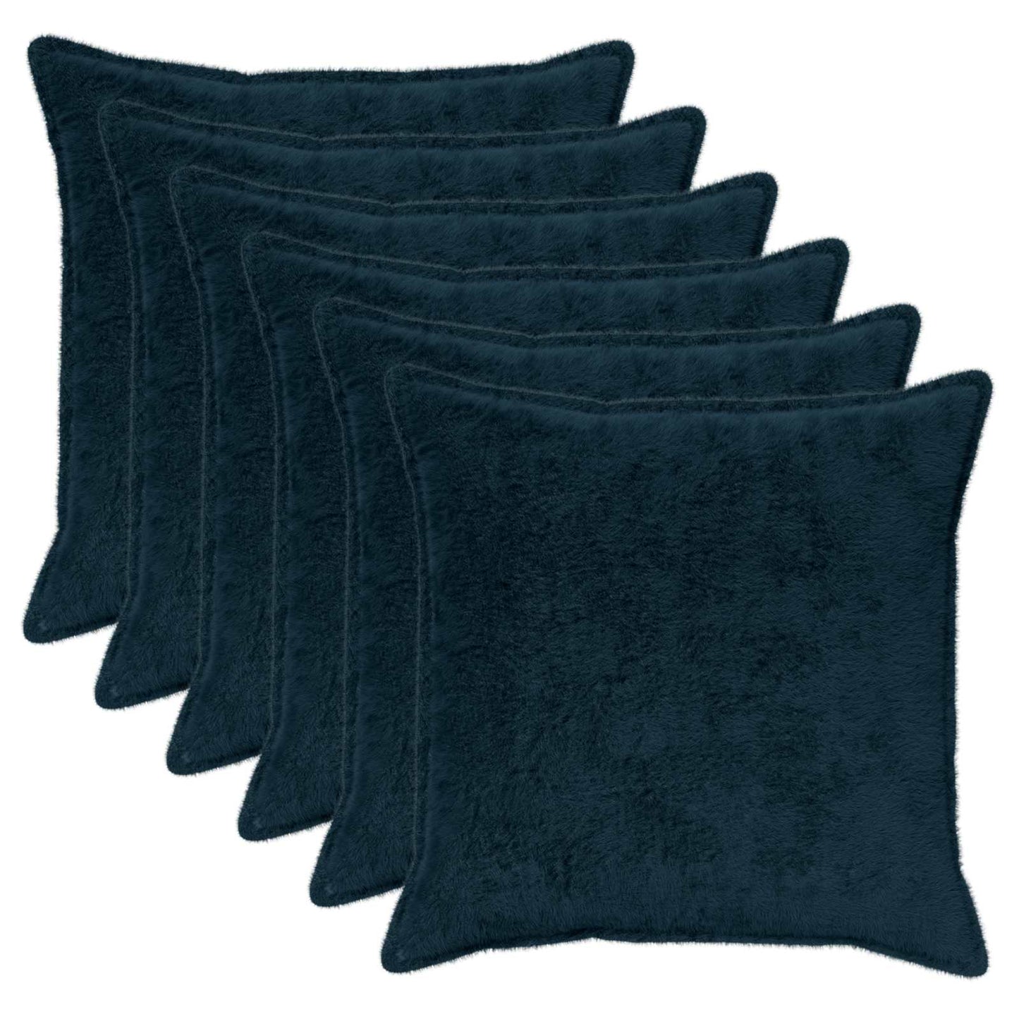 Kussensloop 6 st HOUTEN Marineblauw 55 x 55 cm Nep Konijnenbont