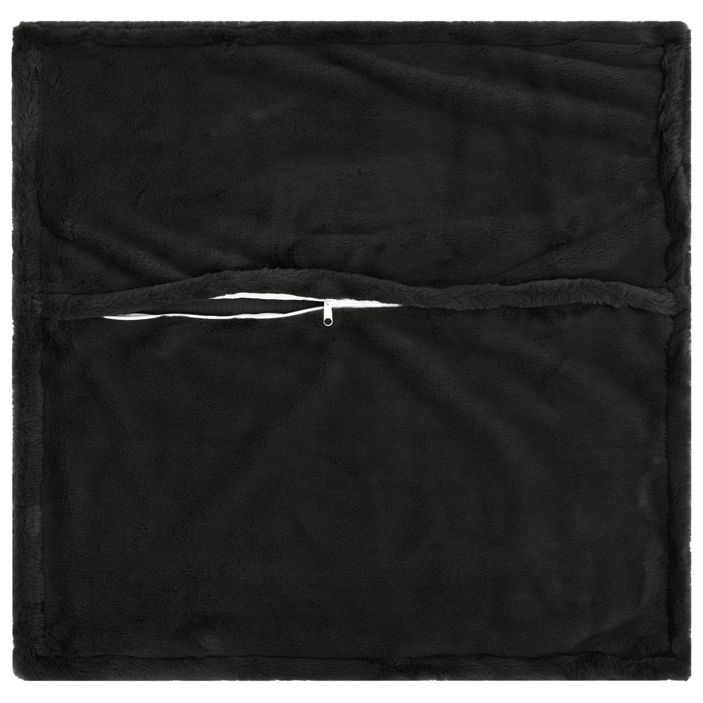 Kussensloop 2 st HOUTEN Zwart 55 x 55 cm Nep Konijnenbont