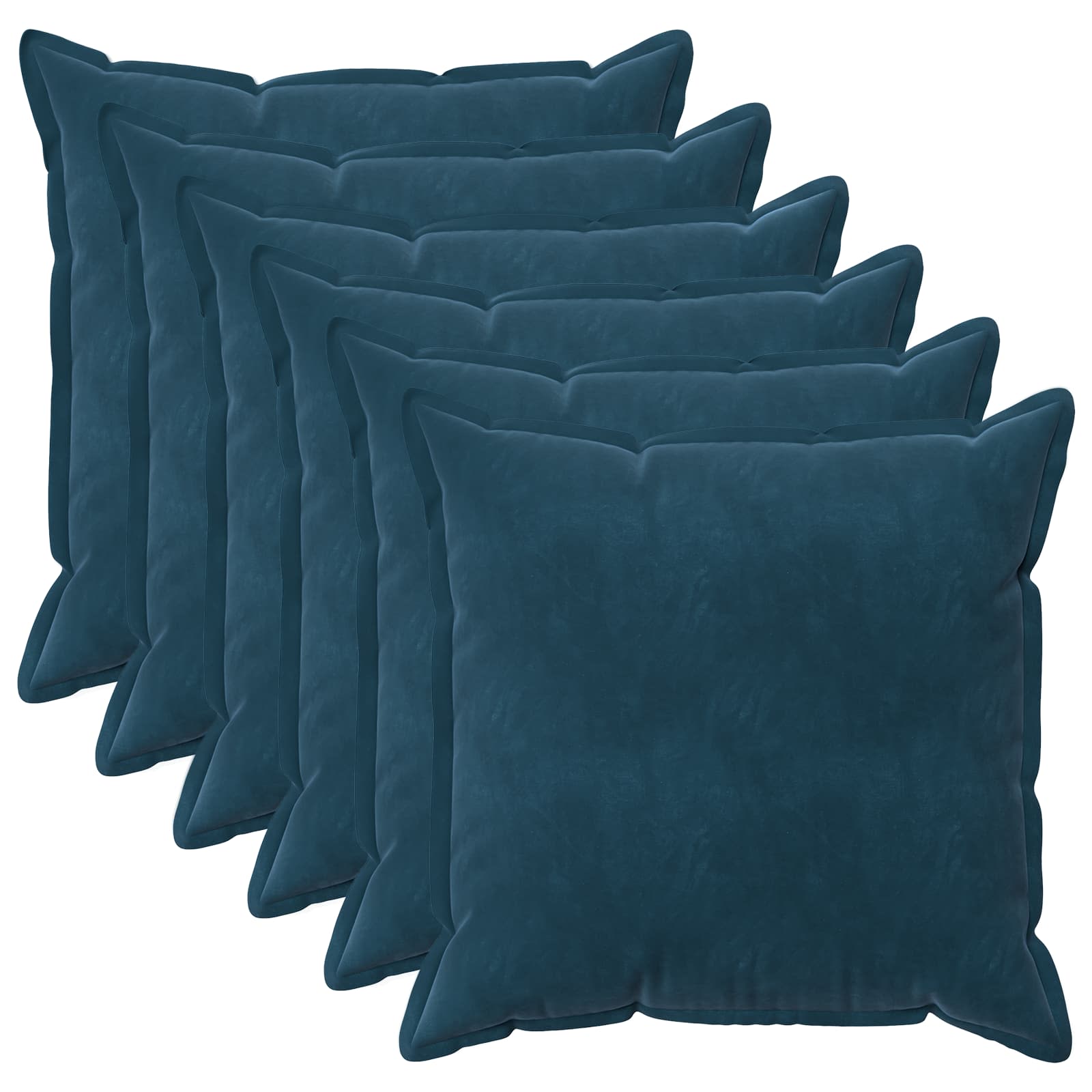 Kussensloop 6 pcs HOUTEN Blauw 60 x 60 cm Fluweel