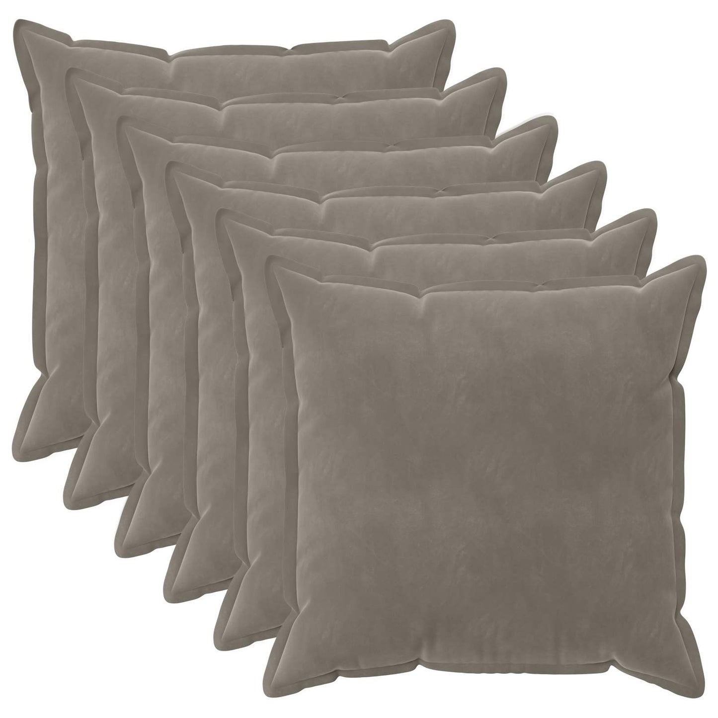 Kussensloop 6 pcs HOUTEN Lichtgrijs 60 x 60 cm Fluweel