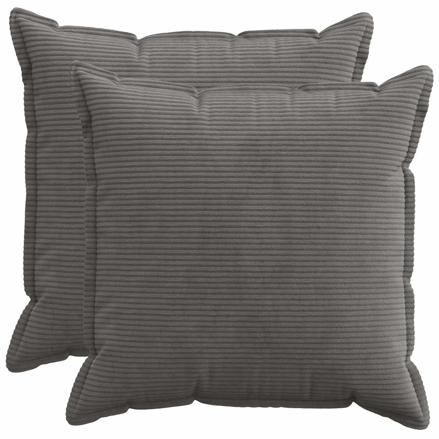 Kussensloop 2 st HOUTEN Donkergrijs 60 x 60 cm corduroy