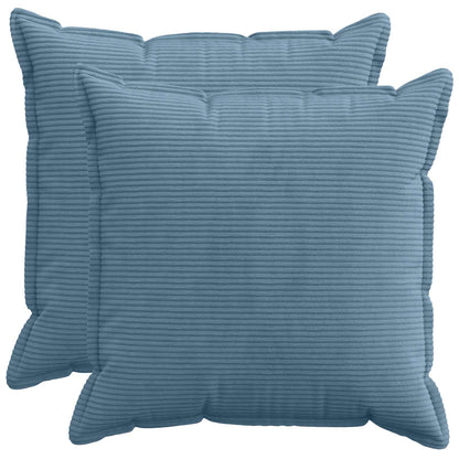 Kussensloop 2 st HOUTEN Blauw 60 x 60 cm corduroy