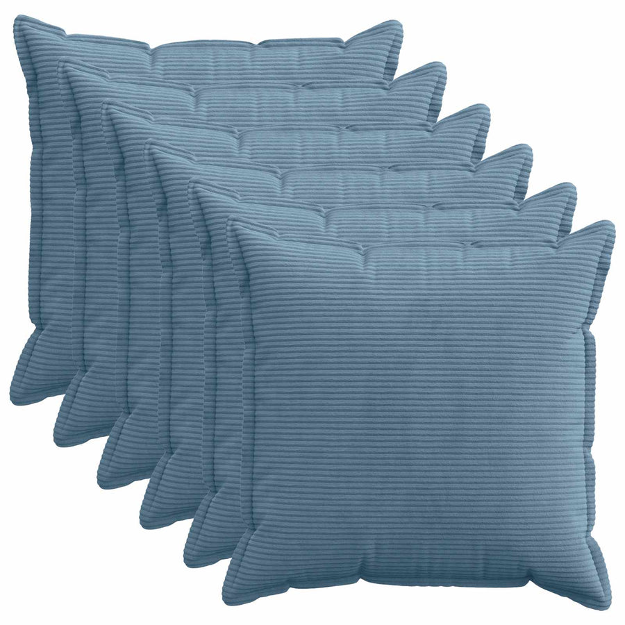 Kussensloop 6 st HOUTEN Blauw 60 x 60 cm corduroy
