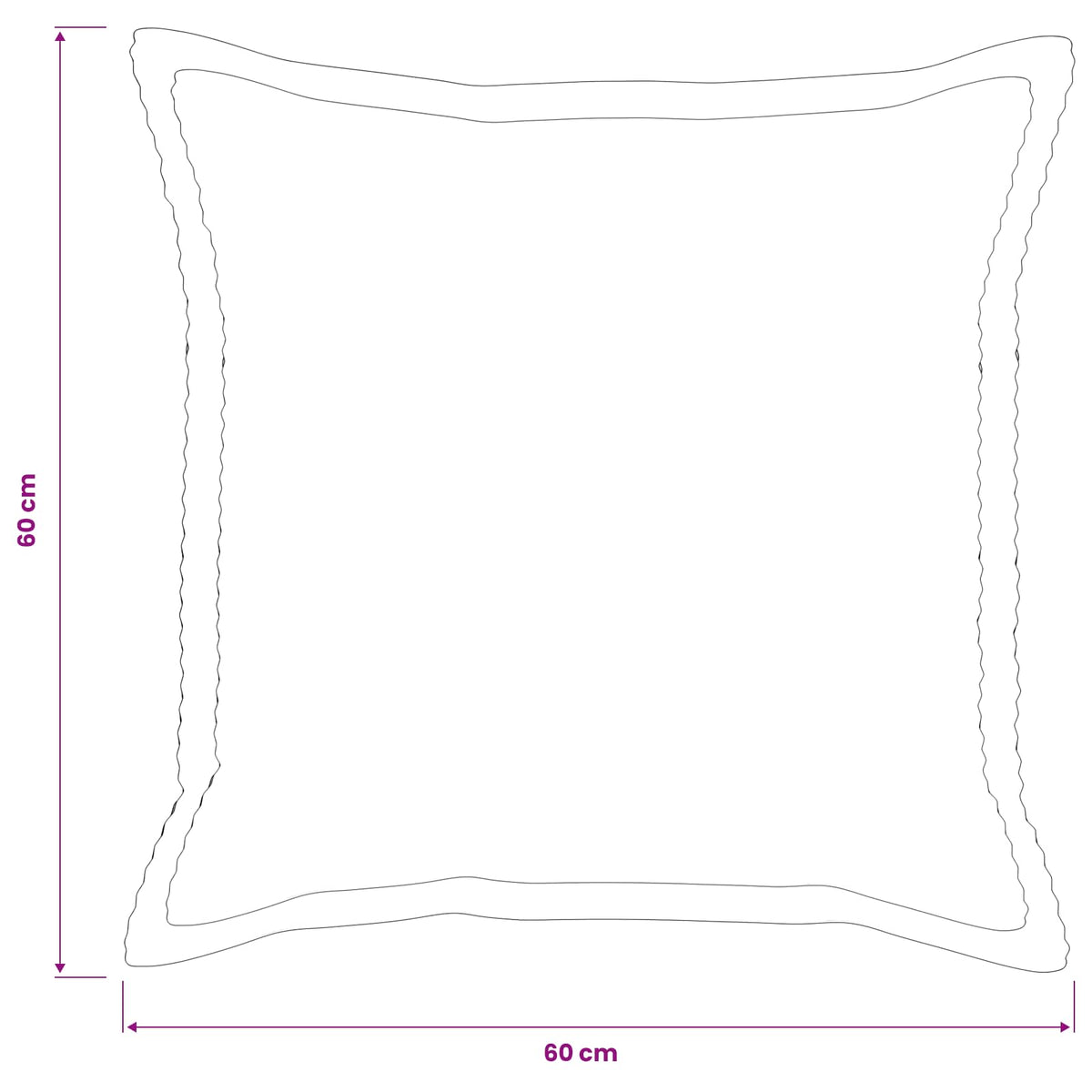 Kussensloop 6 st HOUTEN Blauw 60 x 60 cm corduroy