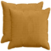 Kussensloop set van 2 geel corduroy 60x60 cm