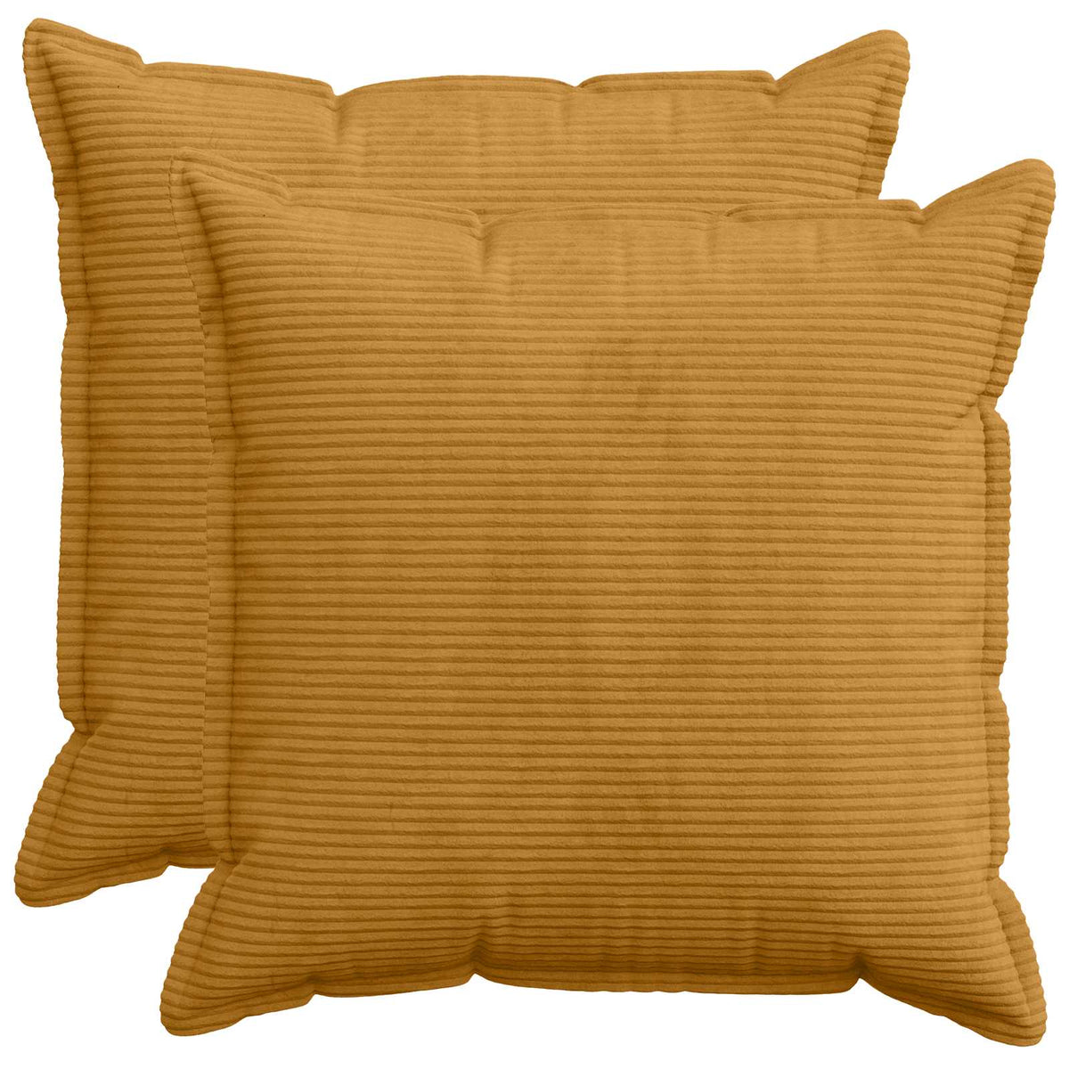 Kussensloop 2 st HOUTEN Geel 60 x 60 cm corduroy
