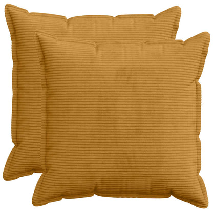 Kussensloop 2 st HOUTEN Geel 60 x 60 cm corduroy