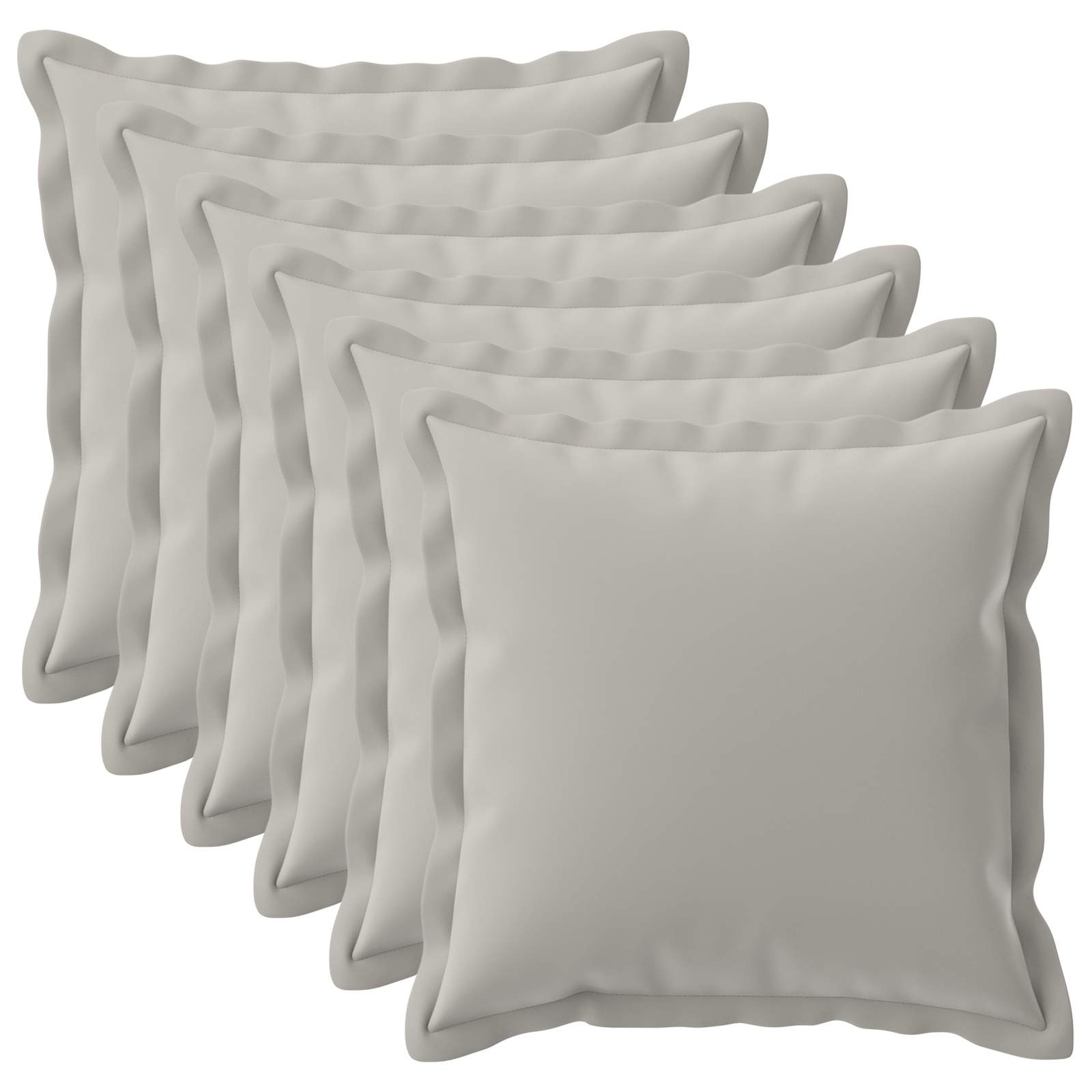 Kussensloop 6 st HOUTEN Grijs 60 x 60 cm Polyester