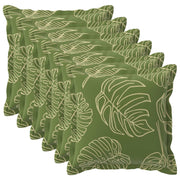 Kussenslopen 6 st 60x60 cm polyester bladprint groen