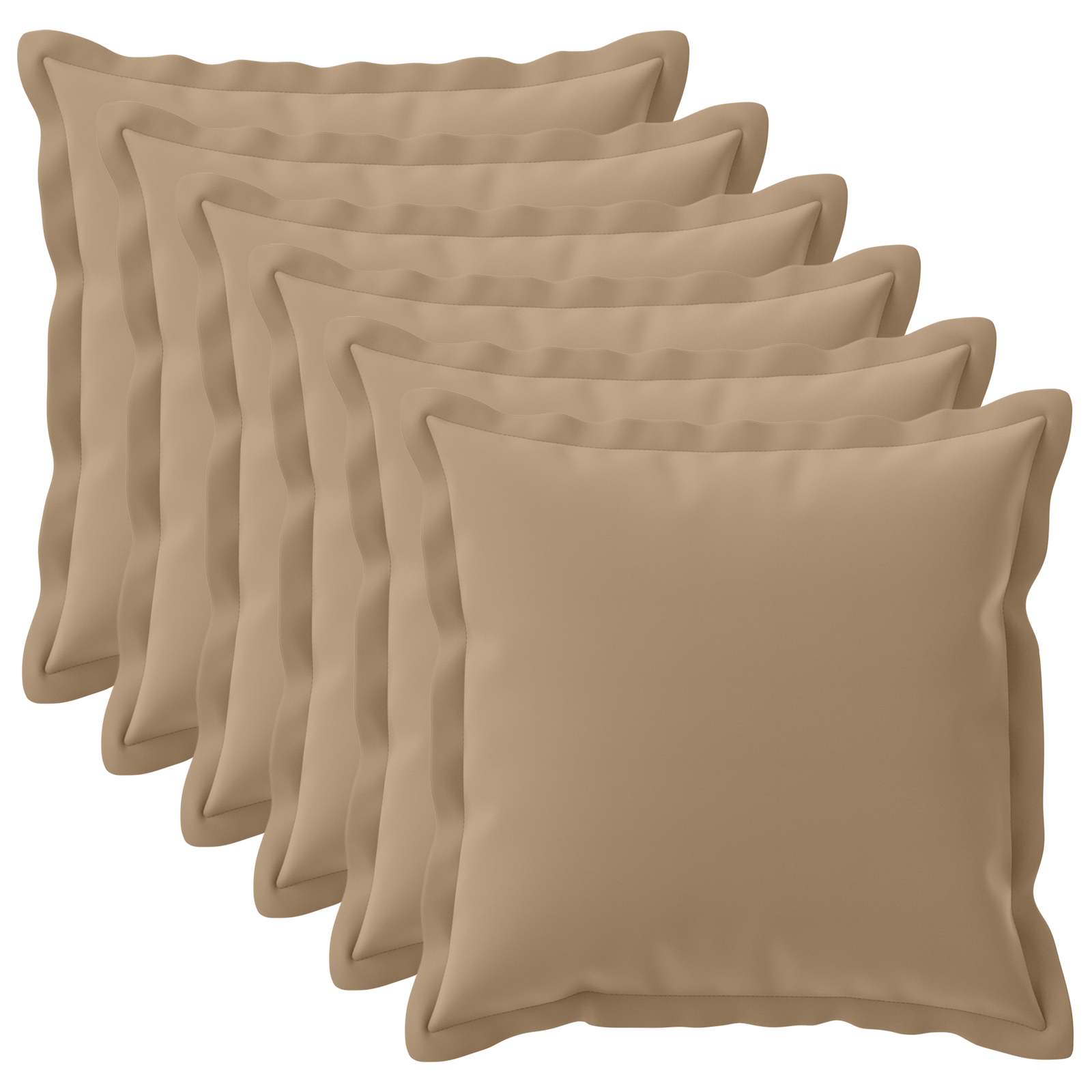 Kussensloop 6 st HOUTEN Taupe 60 x 60 cm Polyester
