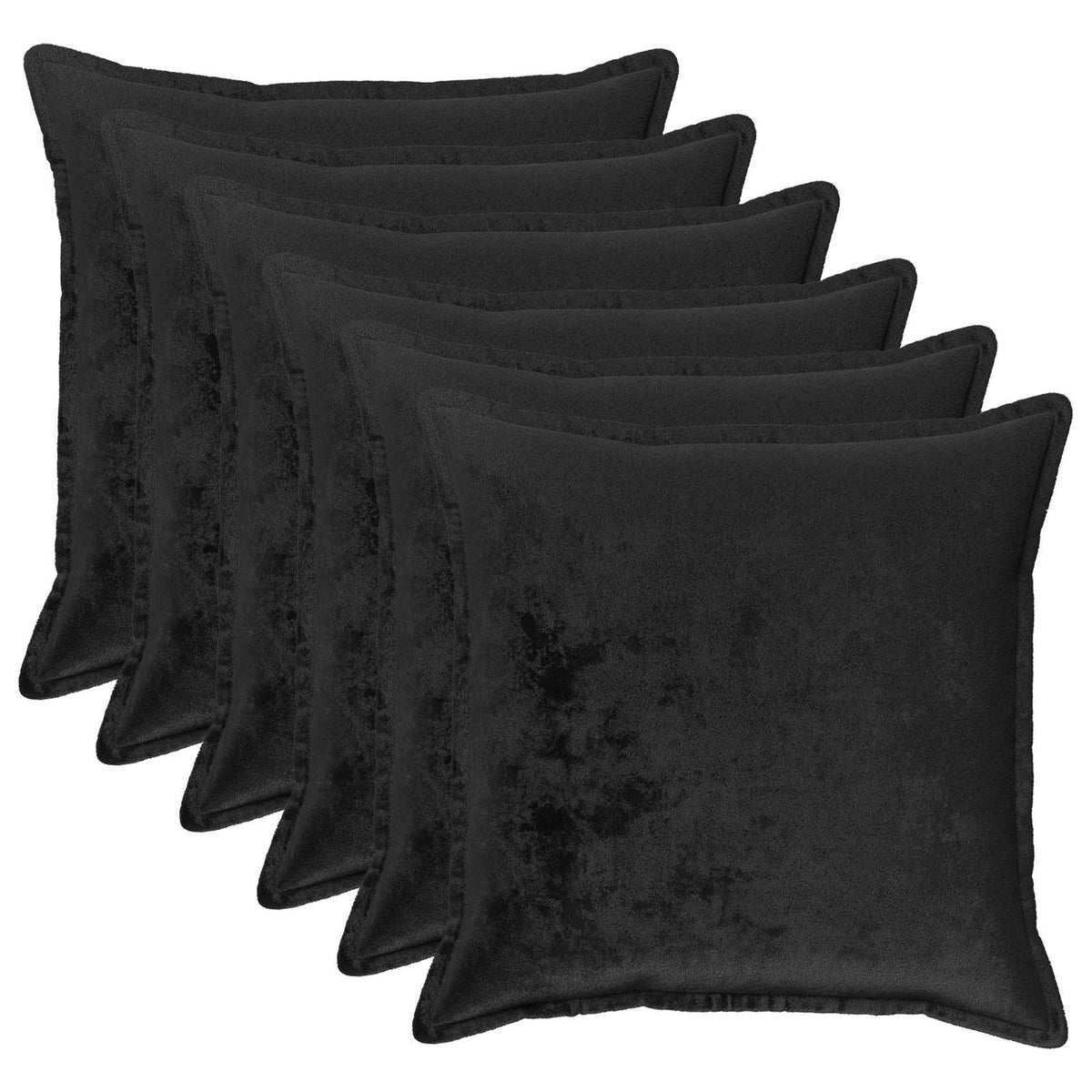 Kussensloop 6 pcs HOUTEN Zwart 60 x 60 cm Flanel
