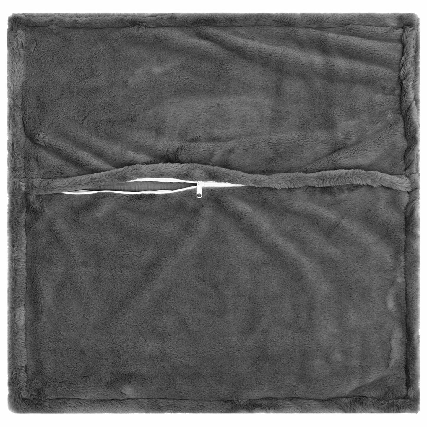 Kussensloop 6 st HOUTEN Donkergrijs 60 x 60 cm Nep Konijnenbont