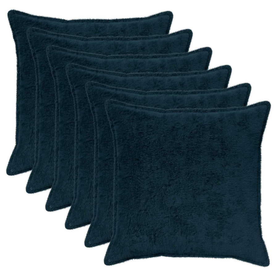 Kussensloop 6 st HOUTEN Marineblauw 60 x 60 cm Nep Konijnenbont