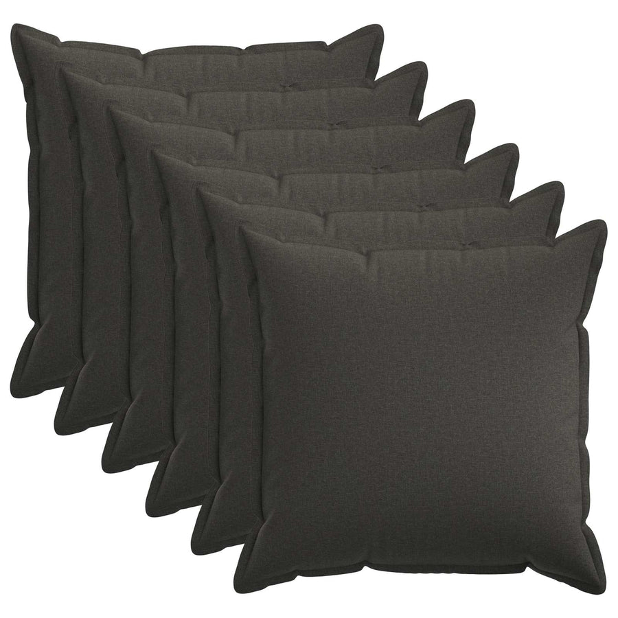 Kussensloop 6 pcs HOUTEN Donkergrijs 65 x 65 cm Faux Linnen