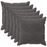 Kussensloop 65x65 cm donkergrijs fluweel (6 stuks)