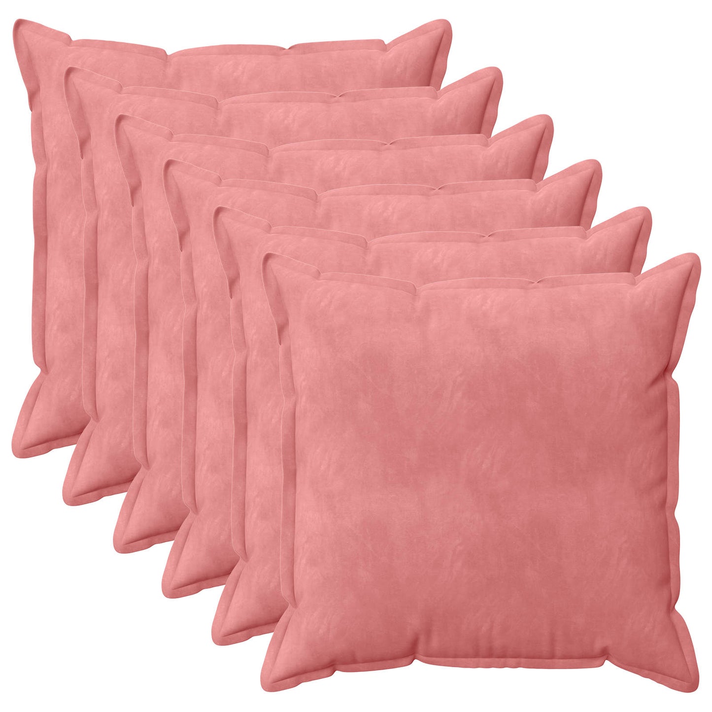 Kussensloop 6 pcs HOUTEN Roze 65 x 65 cm Fluweel