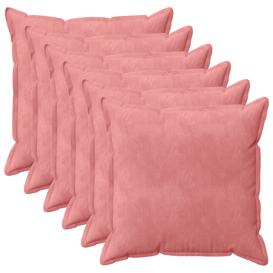 Kussensloop 6 pcs HOUTEN Roze 65 x 65 cm Fluweel