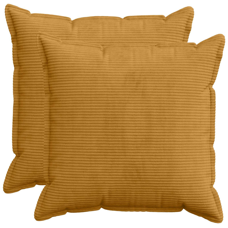Kussensloop 2 st HOUTEN Geel 65 x 65 cm corduroy