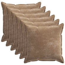 Kussensloop 6 st HOUTEN Bruin 65 x 65 cm Chenille Stof