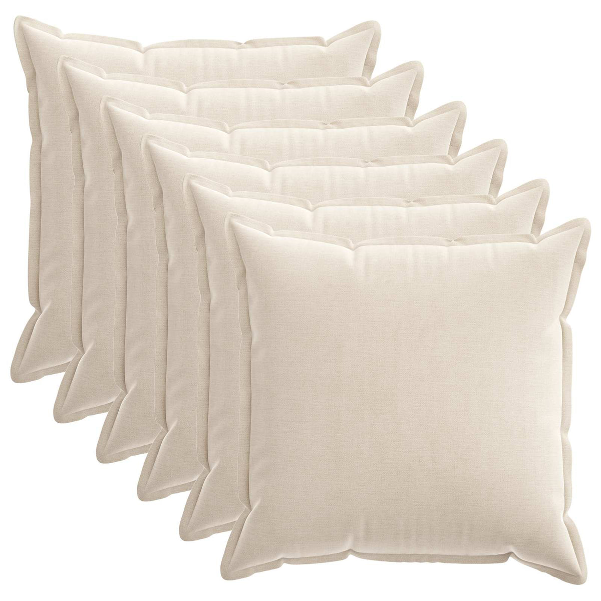 Kussensloop 6 st HOUTEN Crèmekleurig 65 x 65 cm Chenille Stof