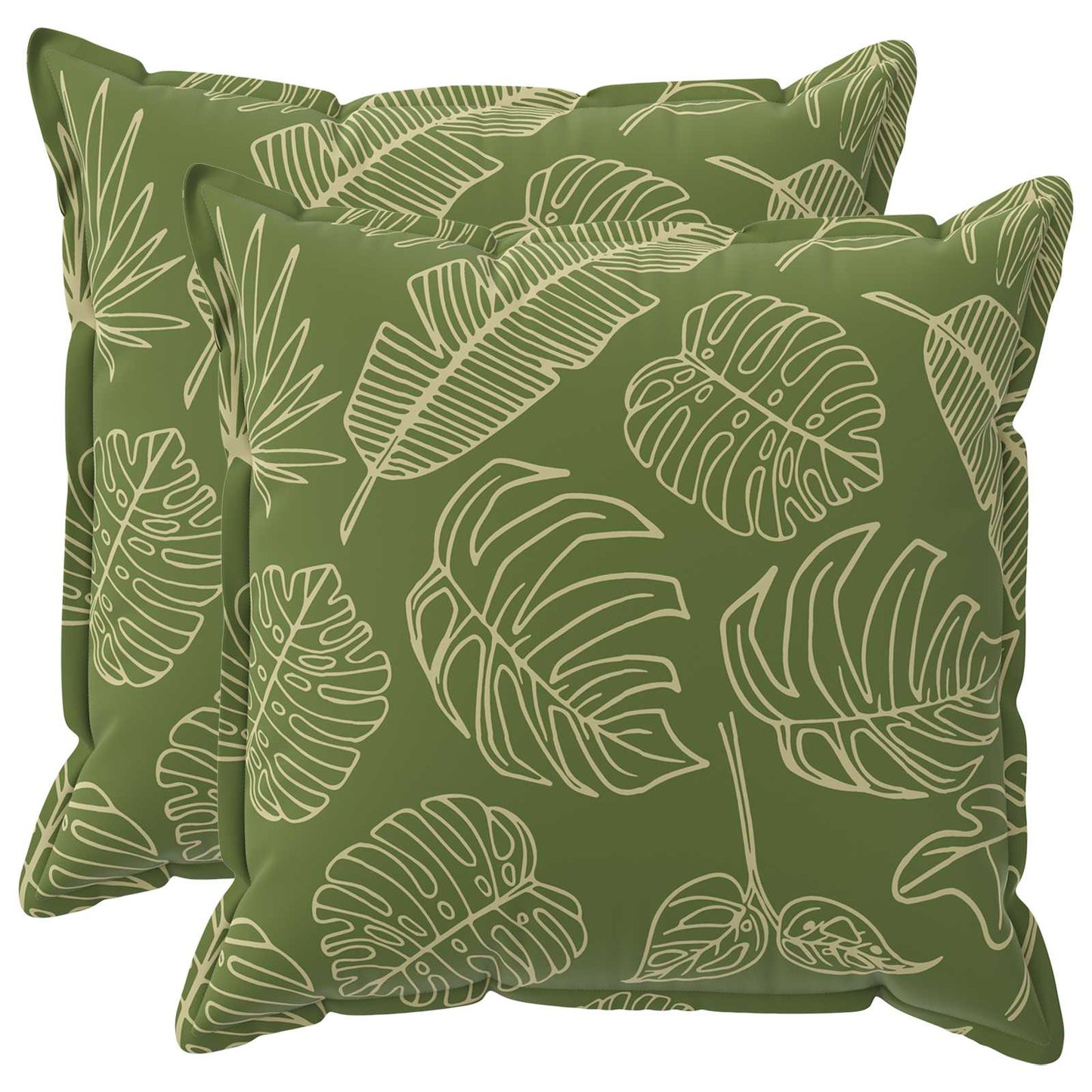 Kussensloop 2 st HOUTEN Bladontwerp 65 x 65 cm Polyester