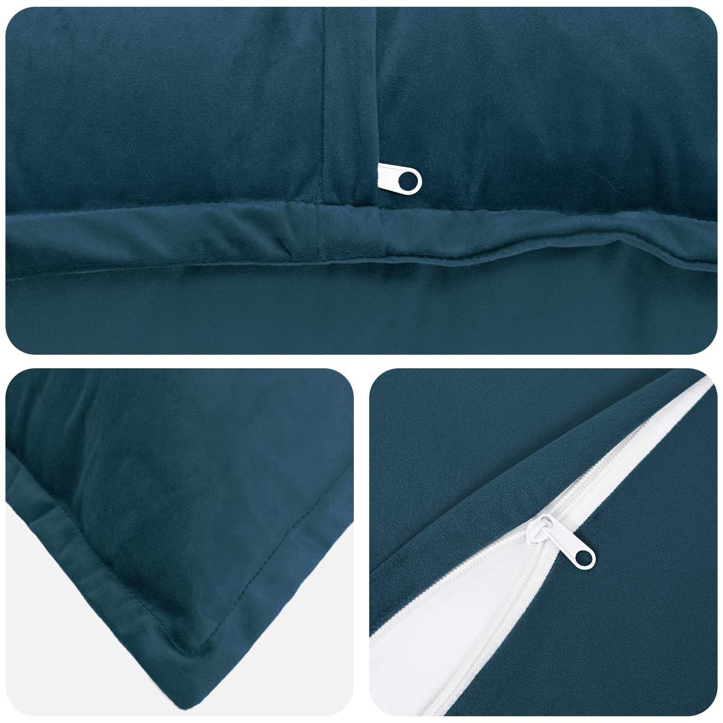 Kussensloop 6 pcs HOUTEN Blauw 70 x 70 cm Fluweel