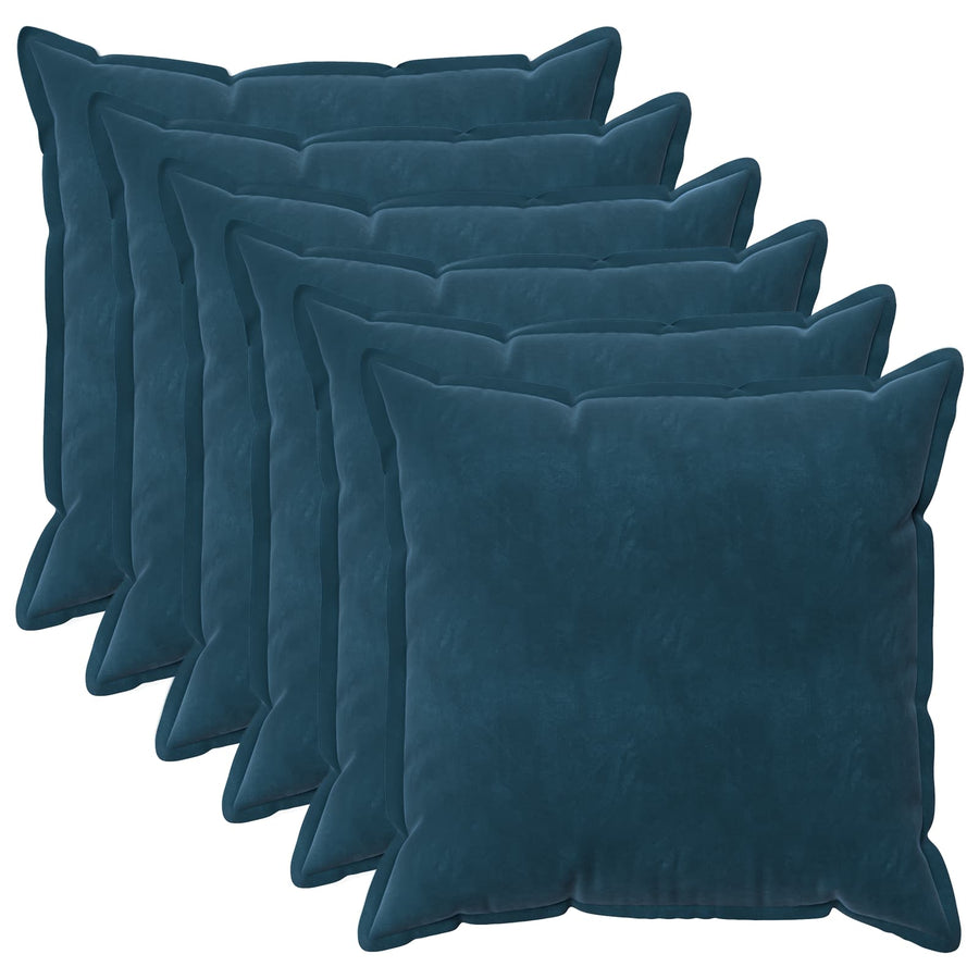 Kussensloop 6 pcs HOUTEN Blauw 70 x 70 cm Fluweel