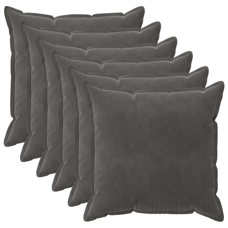Kussensloop 6 pcs HOUTEN Donkergrijs 70 x 70 cm Fluweel