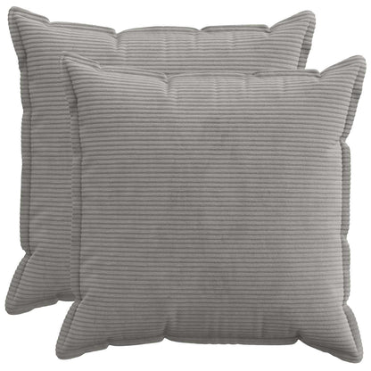 Kussensloop 2 st HOUTEN Lichtgrijs 70 x 70 cm corduroy