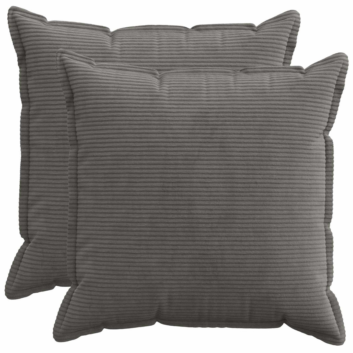 Kussensloop 2 st HOUTEN Donkergrijs 70 x 70 cm corduroy