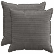 Kussensloop 70x70 cm donkergrijs corduroy (2 stuks)