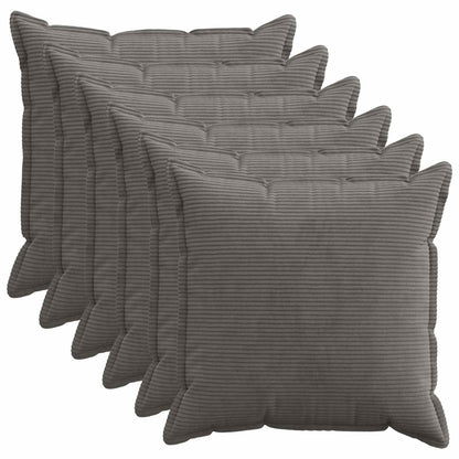 Kussensloop 6 st HOUTEN Donkergrijs 70 x 70 cm corduroy
