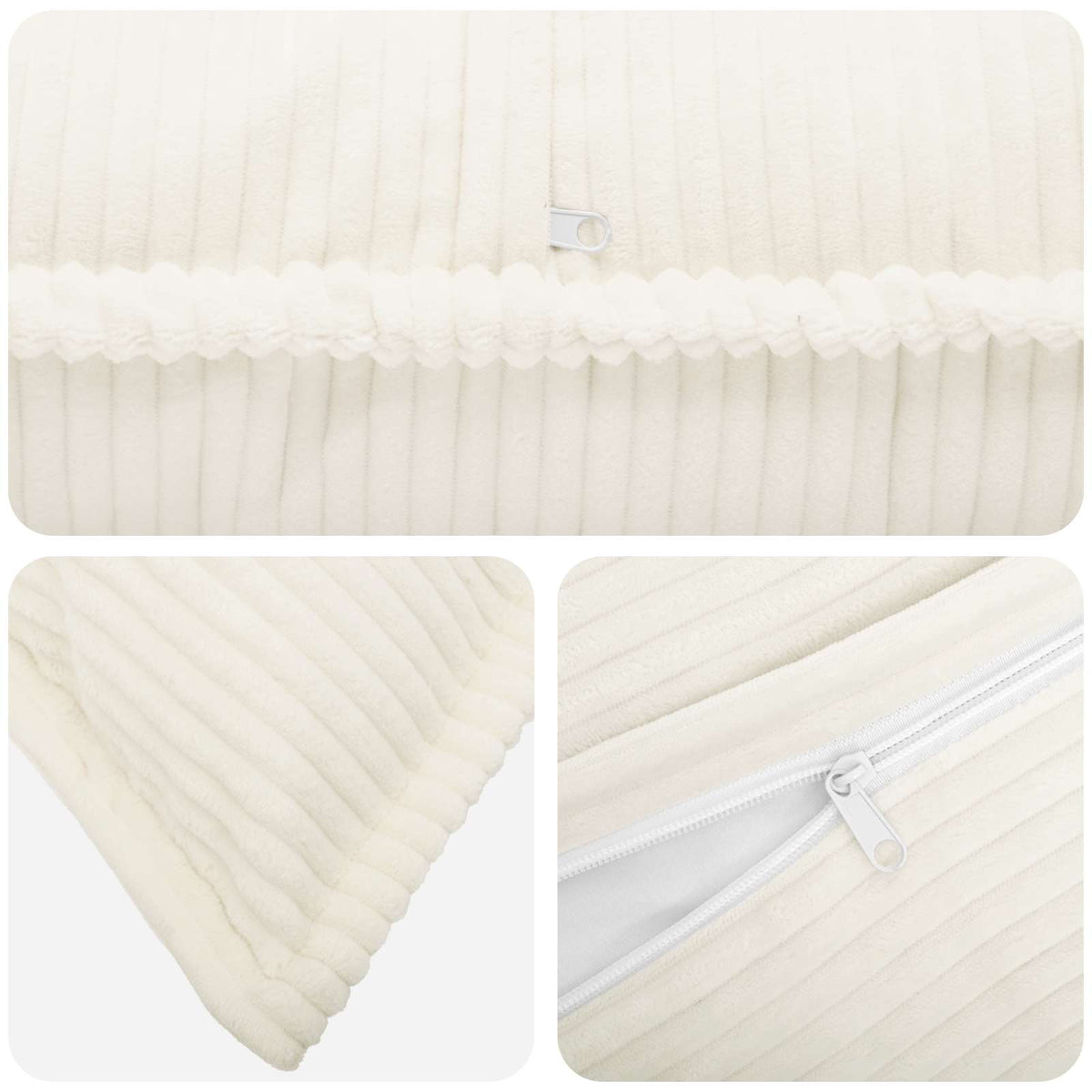 Kussensloop 2 st HOUTEN Crèmekleurig 70 x 70 cm corduroy