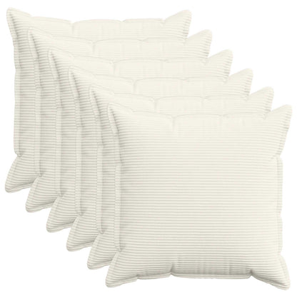 Kussensloop 6 st HOUTEN Crèmekleurig 70 x 70 cm corduroy