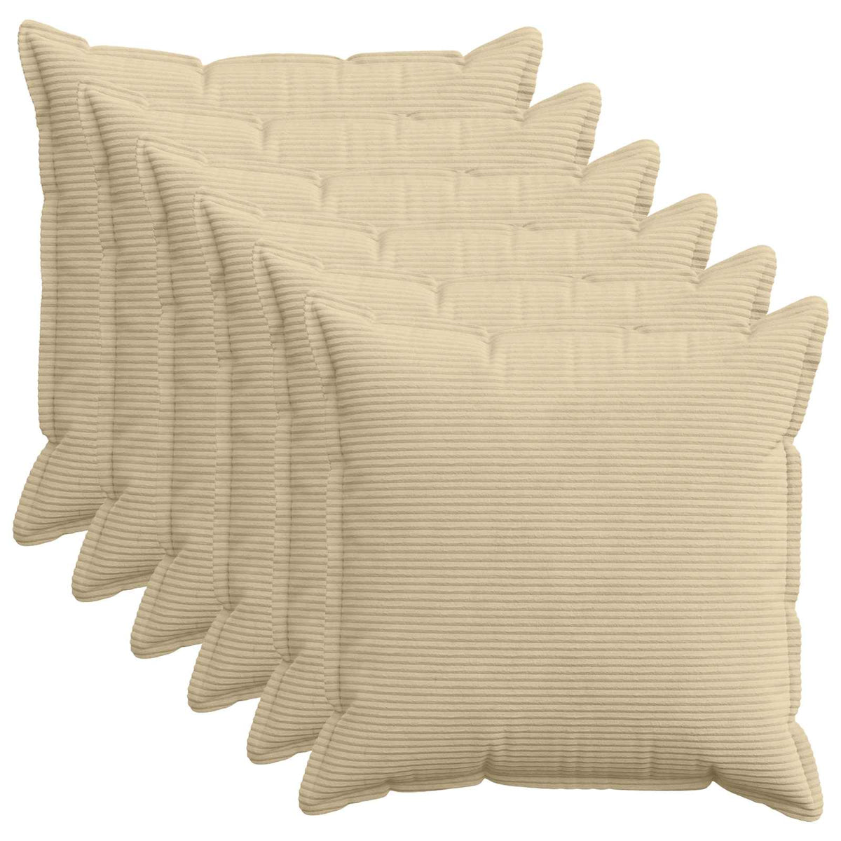 Kussensloop 6 st HOUTEN Lichtgroen Grijs 70 x 70 cm corduroy