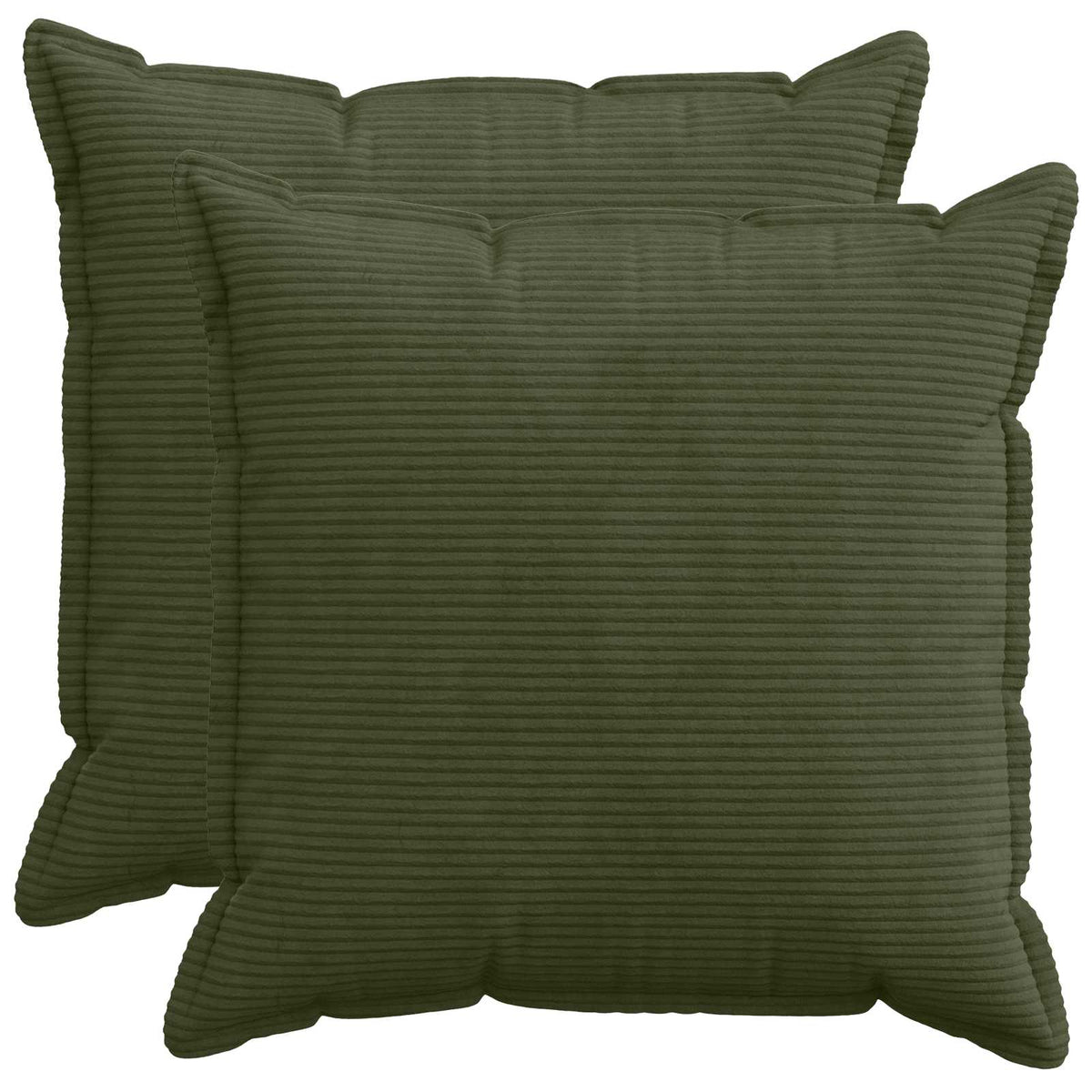 Kussensloop 2 st HOUTEN Groen 70 x 70 cm corduroy