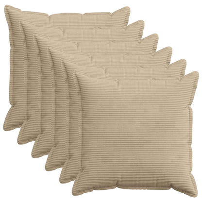 Kussensloop 6 st HOUTEN Taupe 70 x 70 cm corduroy