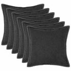 Kussenslopen 6 stuks donkergrijs 70x70 cm bouclé
