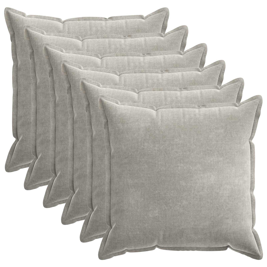 Kussensloop 6 st HOUTEN Lichtgrijs 70 x 70 cm Chenille Stof