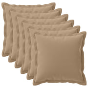 Kussenslopen taupe 70 x 70 cm set van 6 polyester