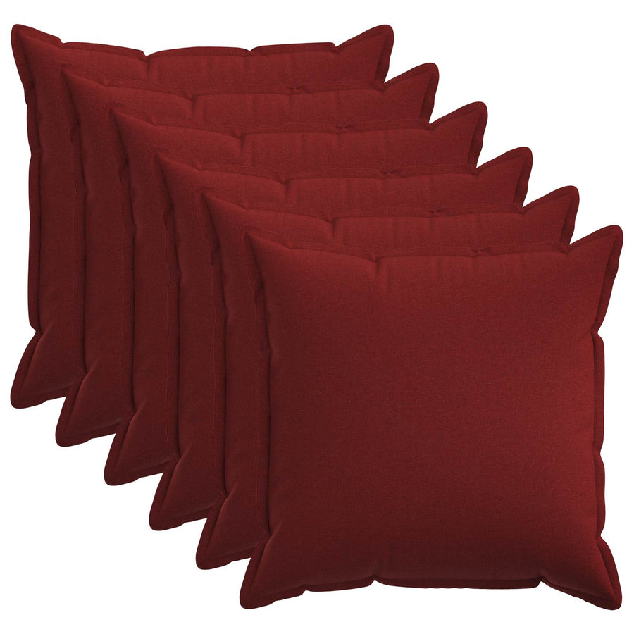 Kussensloop 6 pcs HOUTEN Wijnrood 80 x 80 cm Faux Linnen