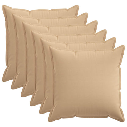 Kussensloop 6 pcs HOUTEN Crèmekleurig 80 x 80 cm Faux Linnen