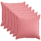 Kussensloop 80x80 cm roze faux linnen 6 stuks
