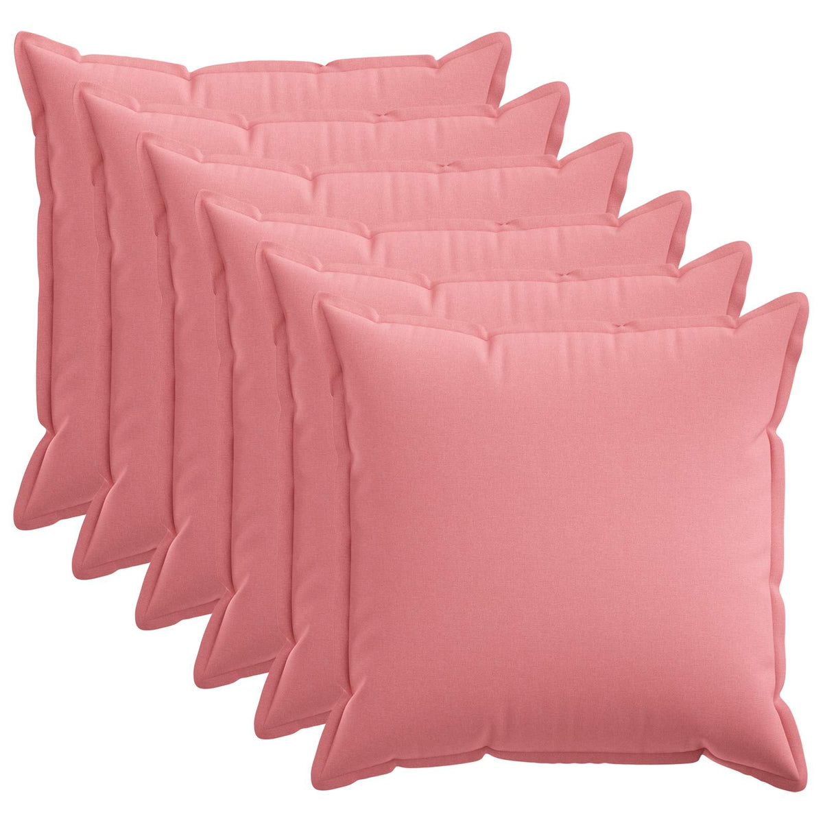 Kussensloop 6 pcs HOUTEN Roze 80 x 80 cm Faux Linnen