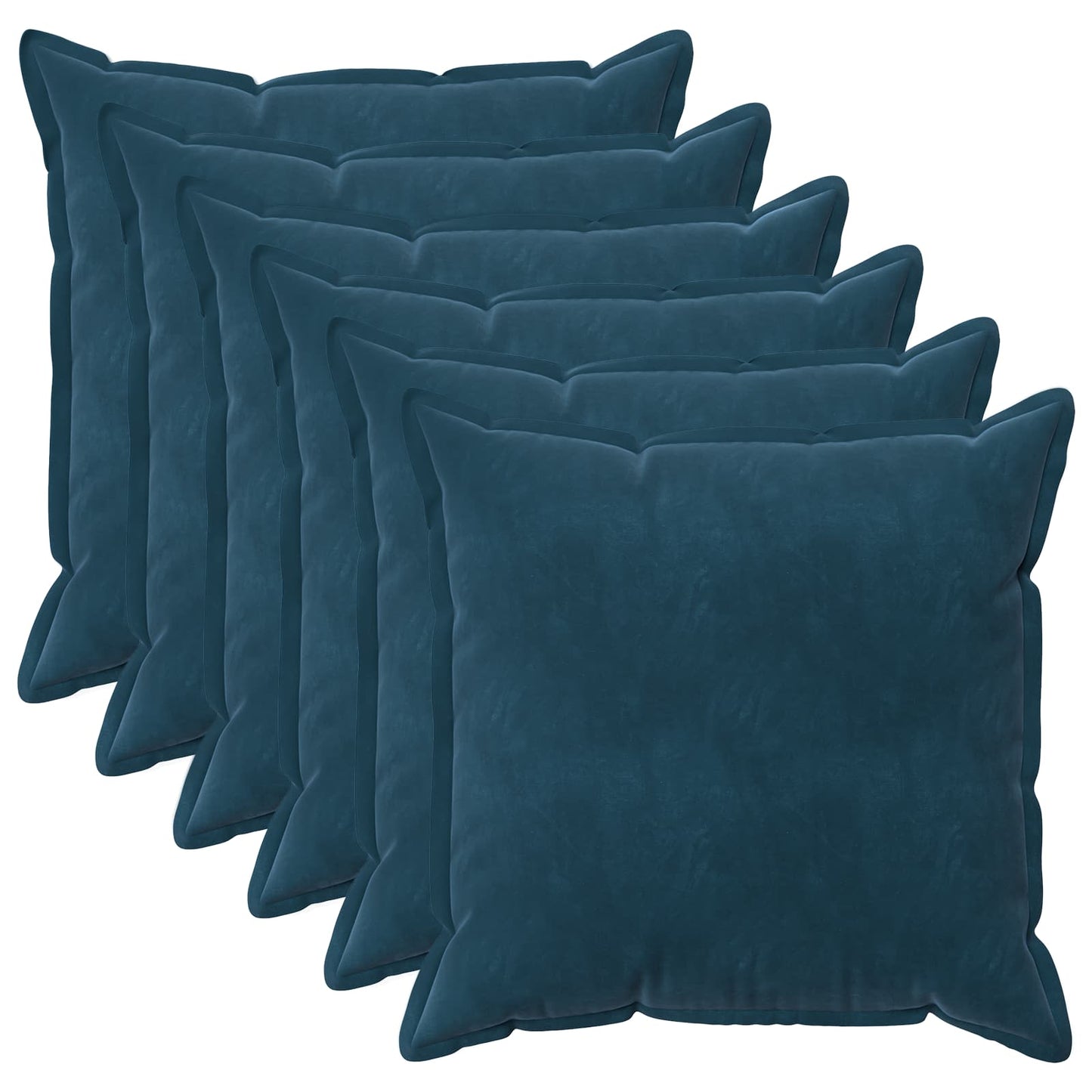 Kussensloop 6 pcs HOUTEN Blauw 80 x 80 cm Fluweel